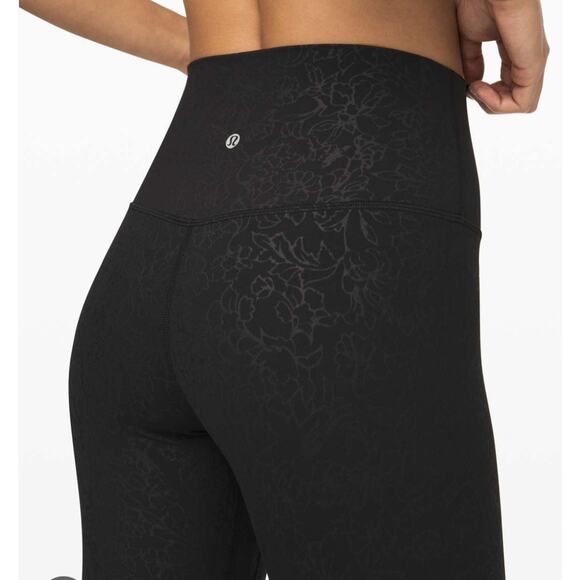 Lululemon Align Pant Folk Floral Emboss Black S z 10 - Picture 1 of 10